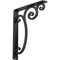 Ekena Millwork Avery Wrought Iron Bracket, (Single center brace), Powder Coated Black 1 1/2"W x 10"D x 12"H BKTM01X10X12SAV - alternate 1